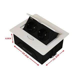 ابعاد پریز توکار کابینتی تیسا مدل دو سوکت