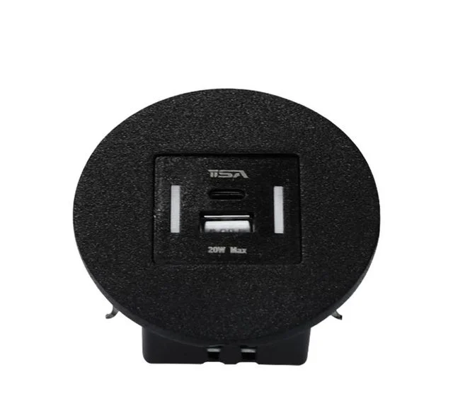 پریز توکار گرد شارژر دار تیسا USB و Type-C