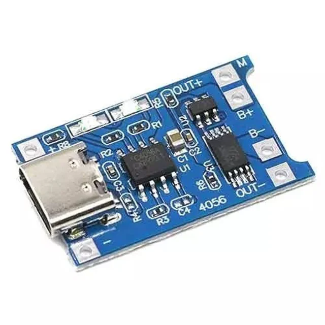 ماژول شارژر باتری لیتیومی TP4056 با USB Type-C و مدار محافظ